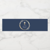 第一聖聖餐式ブルーとフェイク金ゴールド箔 ペットボトルラベル (シングルラベル)