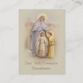 第一聖餐式のための女の子のカトリックの神聖カード 名刺 (正面)