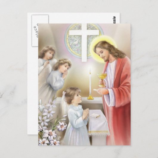 第一聖餐式の少女 ポストカード (正面/裏面)