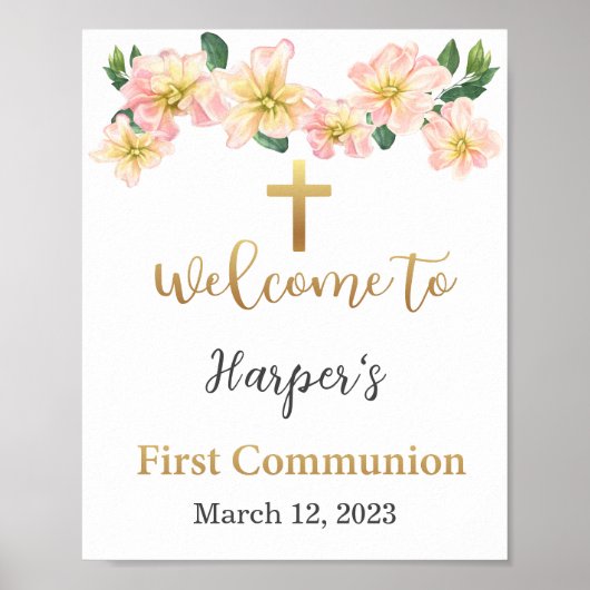 第一聖餐式の歓迎サイン、聖餐式のポスター ポスター (正面)