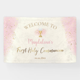 第一聖餐式の歓迎 横断幕