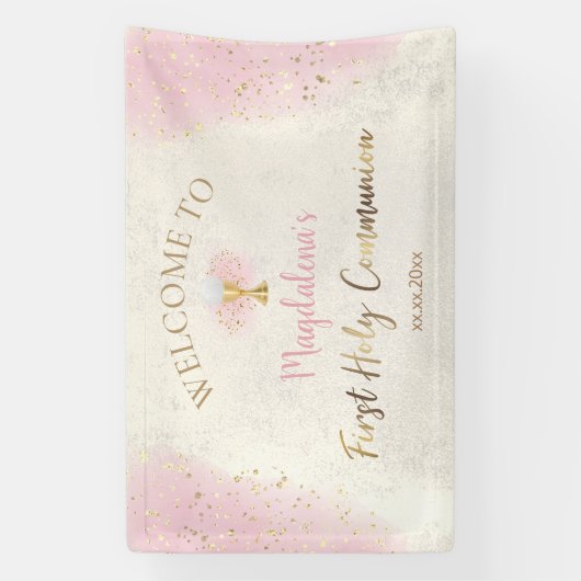 第一聖餐式の歓迎 横断幕 (縦)