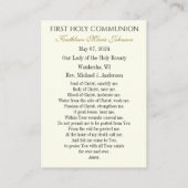 第一聖餐式の祈りの言葉カード プレイスカード (裏面)