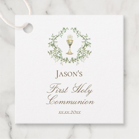 第一聖餐式の緑の紋章 フェイバータグ (正面)