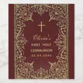 第一聖餐式エレガントヴィンテージブルゴーニュ金ゴールド ワインラベル (シングルラベル)