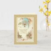 第一聖餐式カソリッ伝統的クヴィンテージ カード (黄色い花)