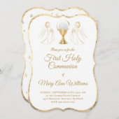 第一聖餐式カトリック天使招待状 招待状 (正面/裏面)