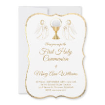 第一聖餐式カトリック天使招待状