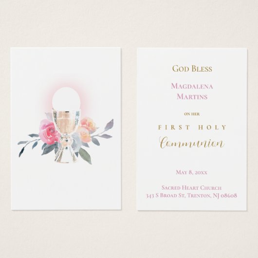 第一聖餐式カード (正面&裏面)