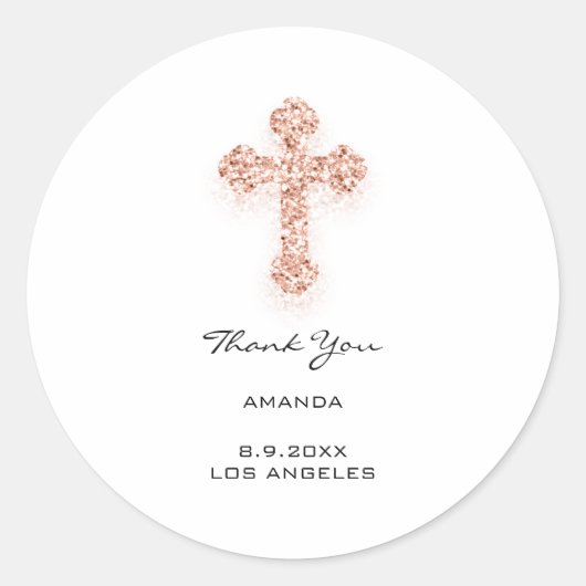 第一聖餐式ドリップスクリスチャンバラ十字架 ラウンドシール (正面)