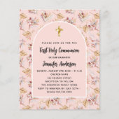 第一聖餐式バラ金ゴールドの予算の招待 チラシ (正面)