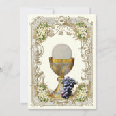 第一聖餐式フローラ金ゴールド 招待状 (正面)