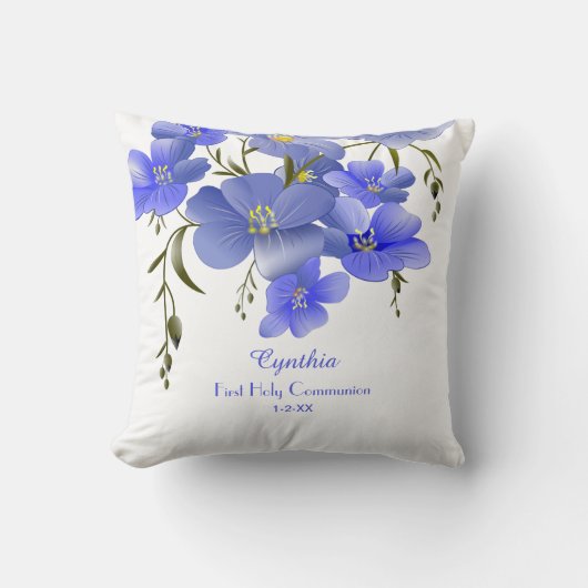 第一聖餐式フローラ パーソナライズされた クッション (正面)