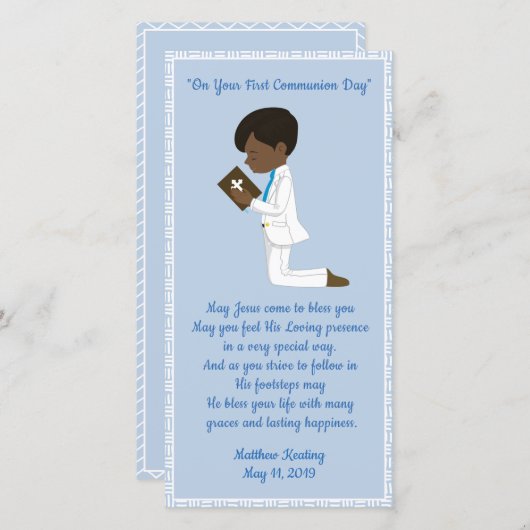 第一聖餐式ブラックボーイ サンキューカード (正面/裏面)