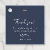 第一聖餐式ブルーグリーンメッセージカード フェイバータグ (正面)