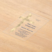 第一聖餐式ホイルフェイククロス アクリル招待状 (レイダウン)