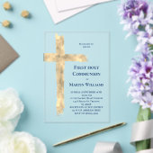 第一聖餐式ホイルフェイククロス アクリル招待状 (インサイチュ (ウェディング))