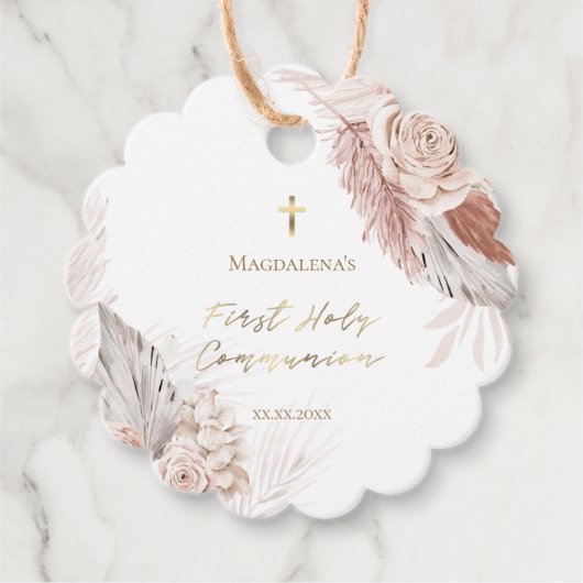 第一聖餐式ボホの花メッセージカード フェイバータグ (正面)