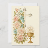 第一聖餐式ヴィンテージフローラ 招待状 (正面)
