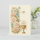 第一聖餐式ヴィンテージフローラ 招待状 (スタンド正面)