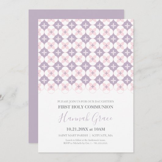 第一聖餐式招待状女第一聖餐式 招待状 (正面/裏面)