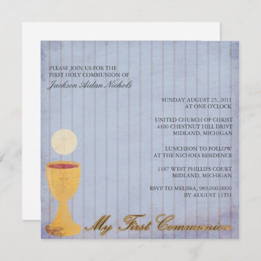 第一聖餐式招待状 招待状 (正面/裏面)