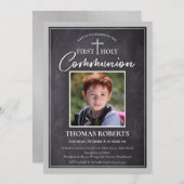 第一聖餐式招待状 | 黒板と写真1 招待状 (正面/裏面)