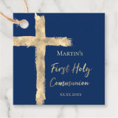 第一聖餐式金ゴールドフェイクフォイル聖十字架 フェイバータグ (正面)