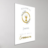 第一聖餐式金ゴールドフォイル詳細歓迎サイン 箔ポスター (レイダウン)