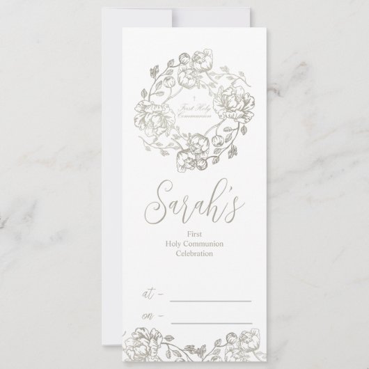 第一聖餐式金ゴールドフローラ 招待状 (正面)