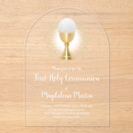 第一聖餐式 アクリル招待状 (正面)