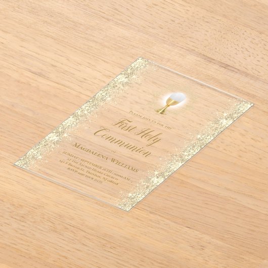 第一聖餐式 アクリル招待状 (レイダウン)