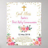 第一聖餐式《キリスト教》洗礼式や命名式パーティー ポスター (正面)