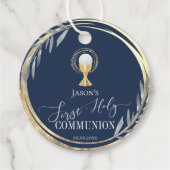 第一聖餐式 |ブルーとフェイク金ゴールド箔 フェイバータグ (正面)