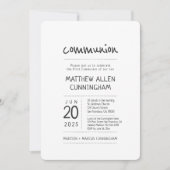 第一聖餐式 | モダン +シンプル 招待状 (正面)