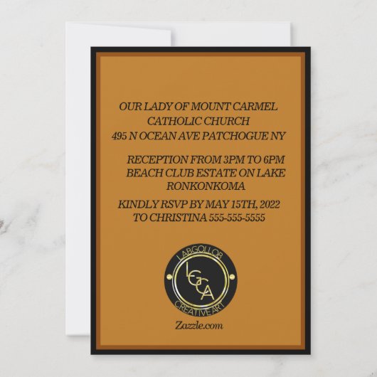 第一聖餐式 招待状 (裏面)