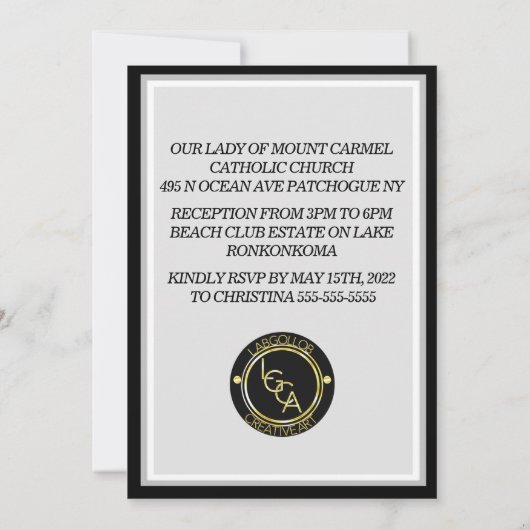 第一聖餐式 招待状 (裏面)