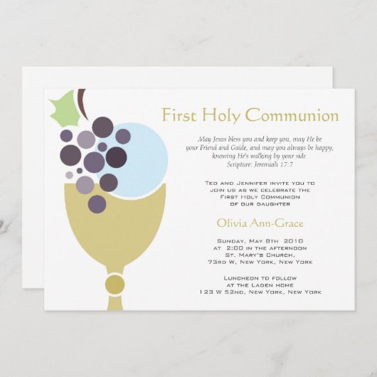 第一聖餐式 招待状 (正面/裏面)