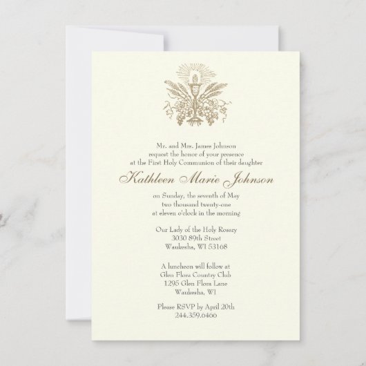 第一聖餐式 招待状 (裏面)