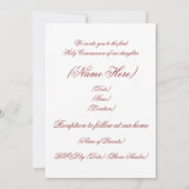 第一聖餐式 招待状 (裏面)