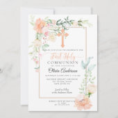第一聖餐式 |水彩パステル春花2 招待状 (正面)