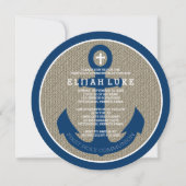 第一聖餐式 |男の子の航海のいかり 招待状 (正面)