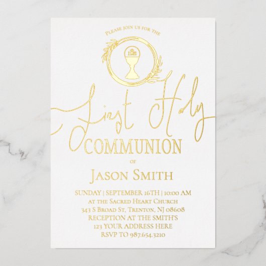 第一聖餐式 箔招待状 (正面)