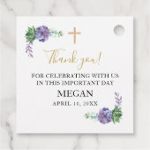 第一聖餐式、紫の多肉類メッセージカード フェイバータグ (裏面)