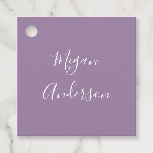 第一聖餐式、紫の多肉類メッセージカード フェイバータグ (正面)