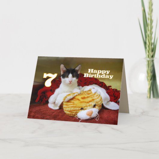 第七誕生日キッテンとトラ カード (正面)