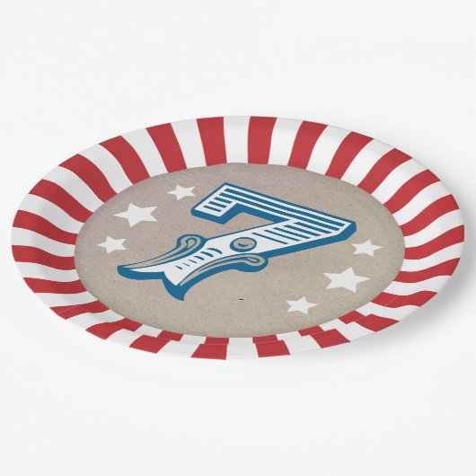 第七誕生日サーカスビッグトップ ペーパープレート (アングル)