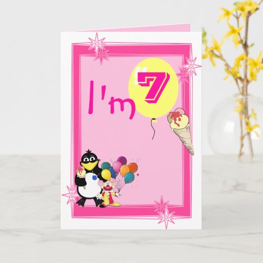 第七誕生日 カード (黄色い花)