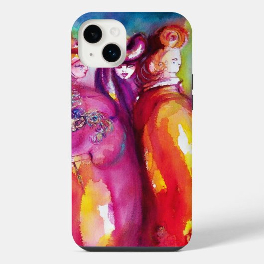 第三の仮面 / ヴェネツィアのカーニバル仮面舞踏会 iPhoneケース (裏面)