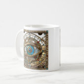 第三の眼の装飾的な窓ガラス コーヒーマグカップ (正面左)